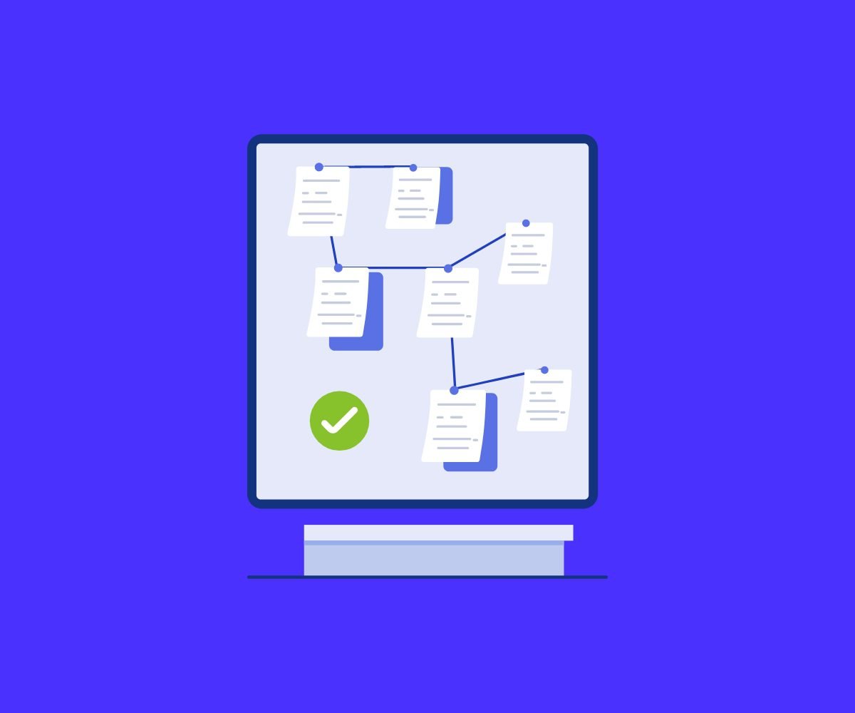 Illustration of project planning on a screen
